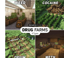 a collage of images with the words drug farms on the bottom