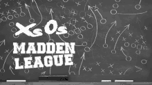 a blackboard with the words madden league written in white