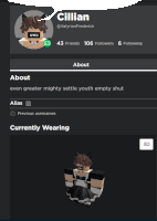 a screenshot of a person 's profile with the name cillian on the top