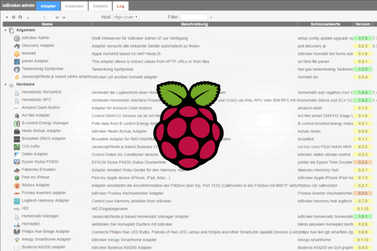 ioBroker Installation auf Raspberry Pi für Homematic Smart Home