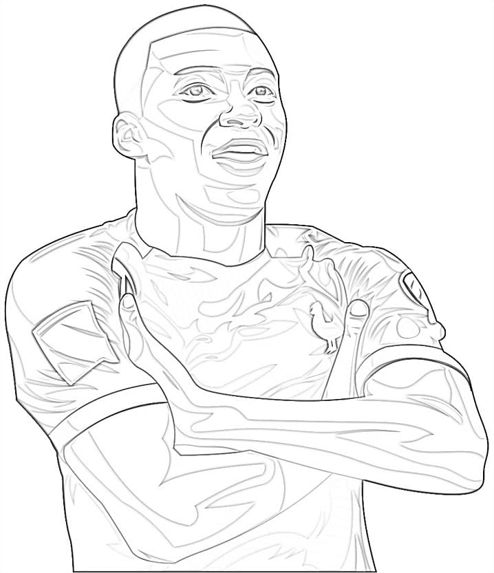 Free Drawing of Kylian Mbappe coloring page - Download, Print or Color ...