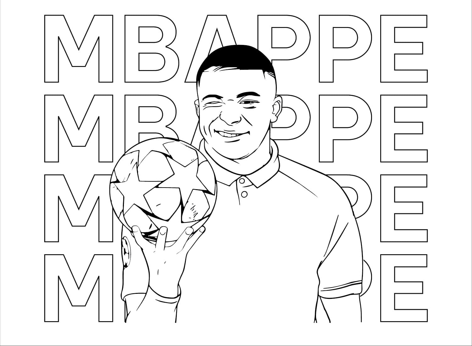 Free Kylian Mbappe coloring page - Download, Print or Color Online for Free