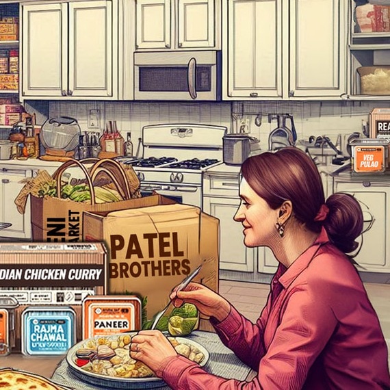 Indian food's aroma is now wafting out of American kitchens and pantries, all because of Indian grocery stores like Patel Brothers and India Bazaar. (Image