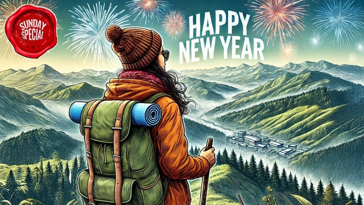 A New Year's party might not be the only way to celebrate 2025. Packing your bags and taking a solo trip is what you might just need. (Image: Generative AI by Vani Gupta/India Today Digital)