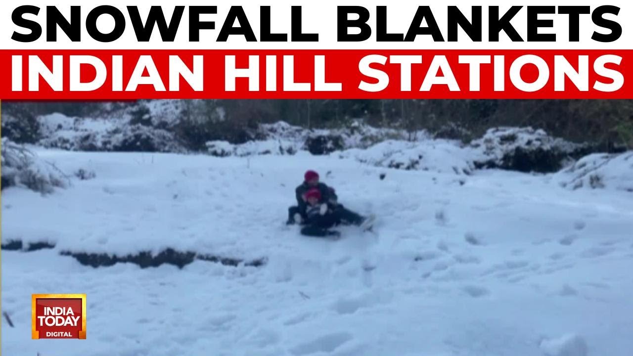 Snowfall transforms Indian hill stations