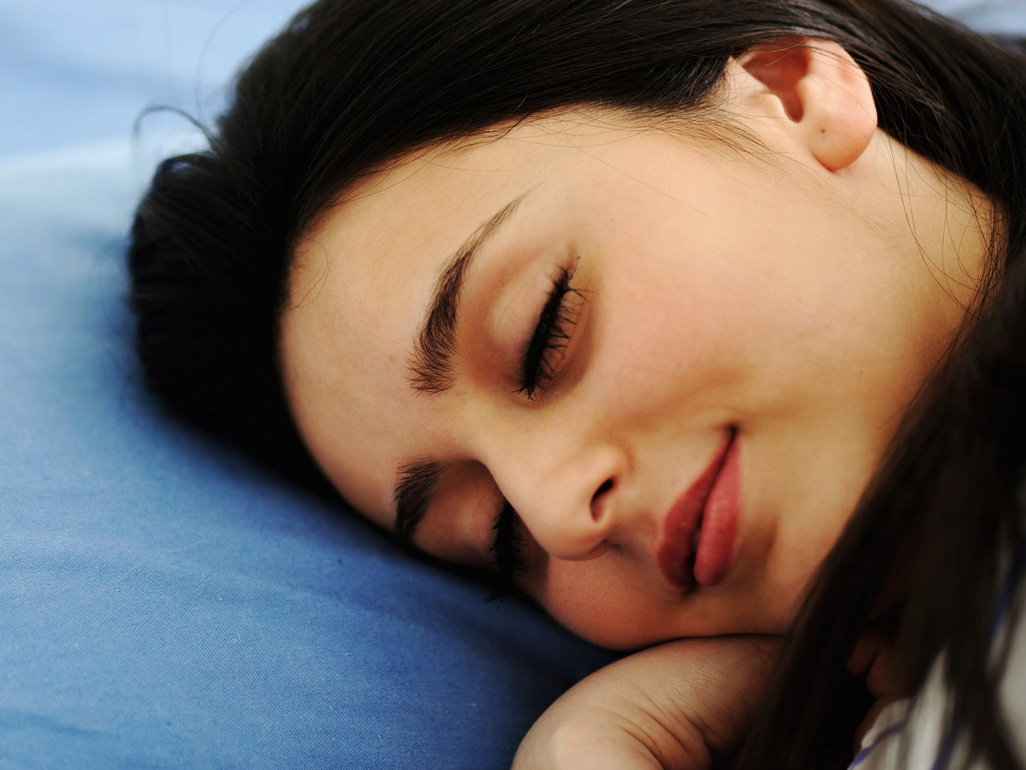 Pregnant woman sleeping peacefully