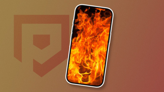 Custom image for 'Apple’s latest iPhone AI feature is seemingly causing an unwanted issue' article with an iPhone 16 and a burning screen on an orange background