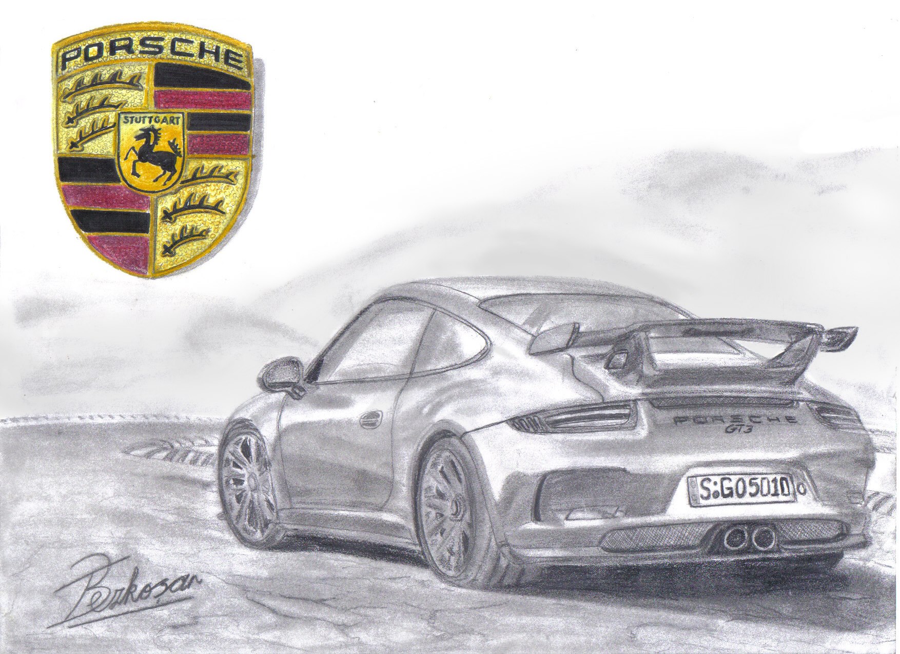 Porsche 911 Carrera Drawing