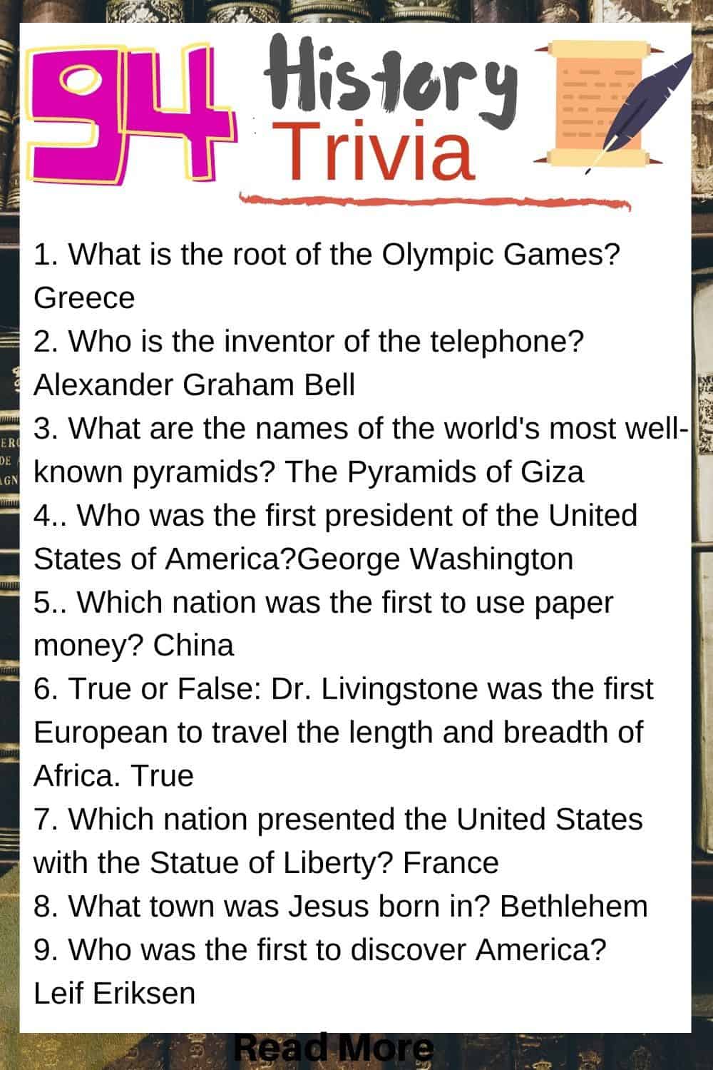 Trivia Questions For 5th Grade