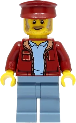 Fishing Boat Captain - Dark Red Jacket and Hat minifigure