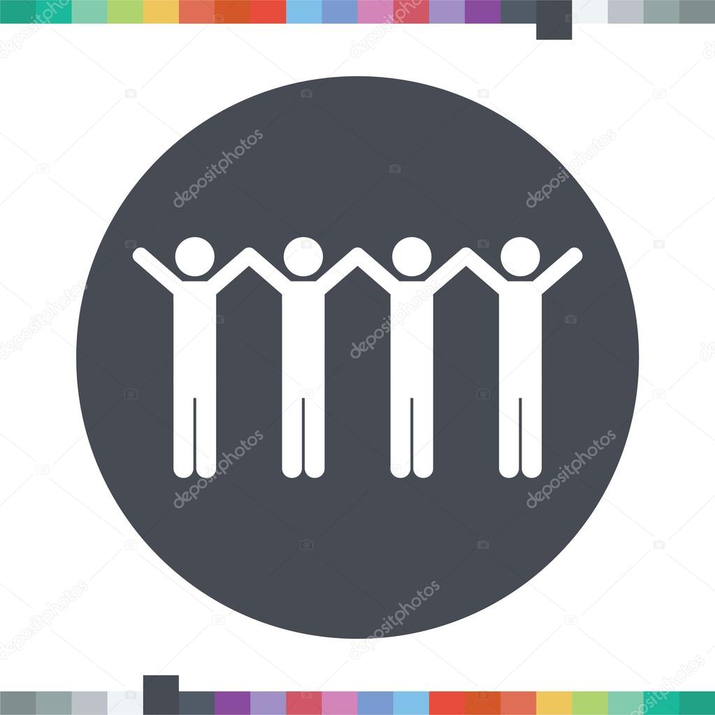 Teamwork stick figures | Teamwork stick figure icon. — Stock Vector ...