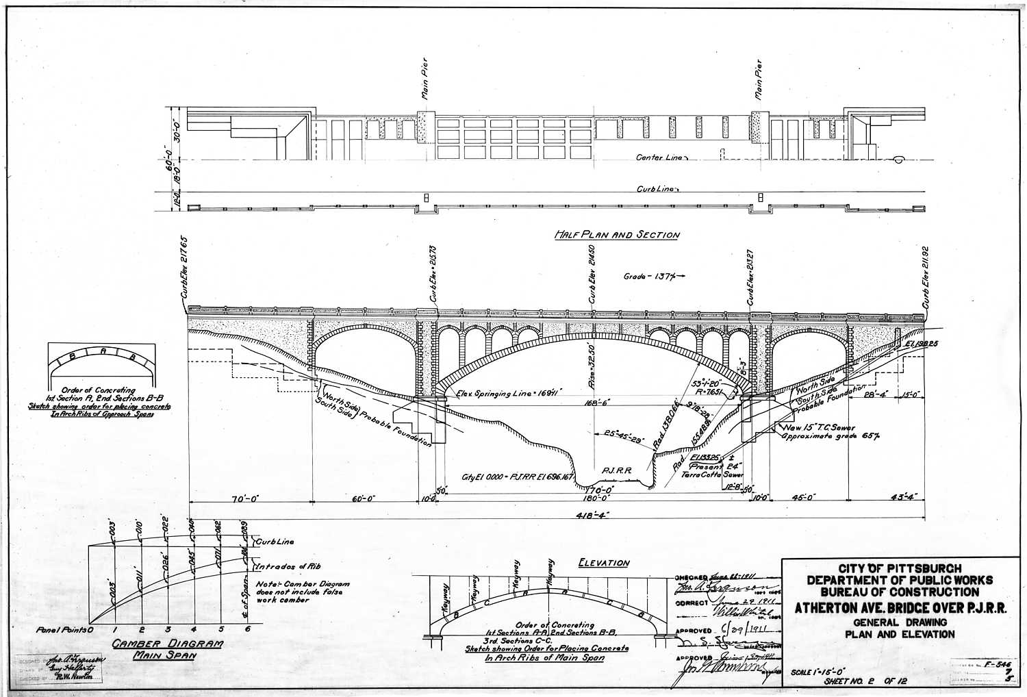 Retrographer - Atherton Avenue Bridge Drawing Plan