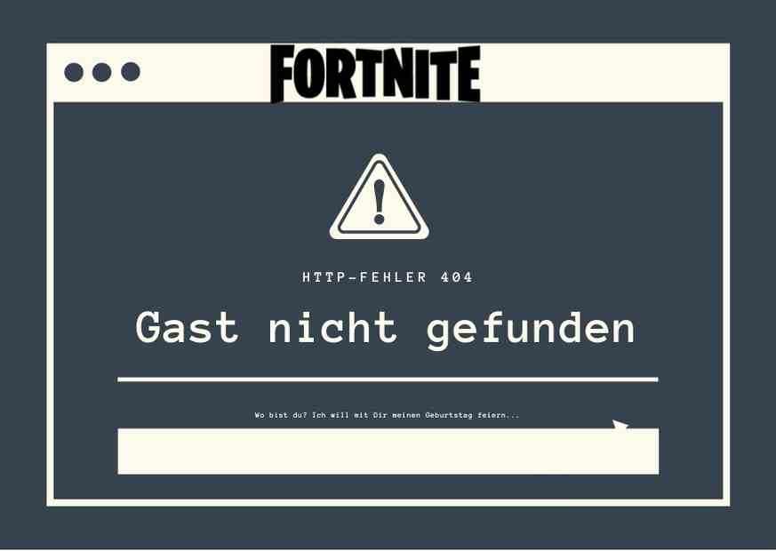 Einladung Fortnite Kindergeburtstag Karte