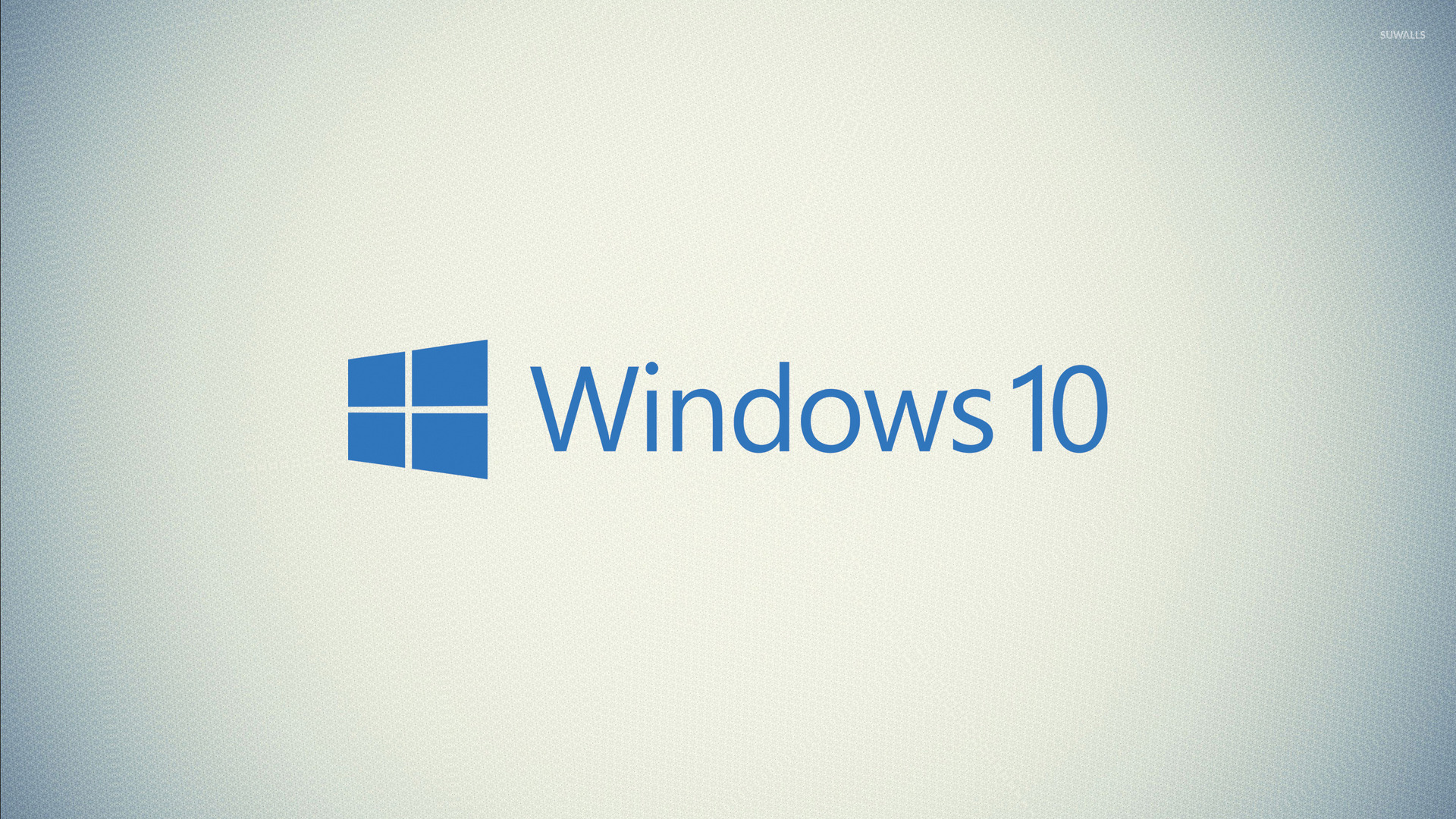 Windows 10 blue text logo on a white wall wallpaper - Computer ...