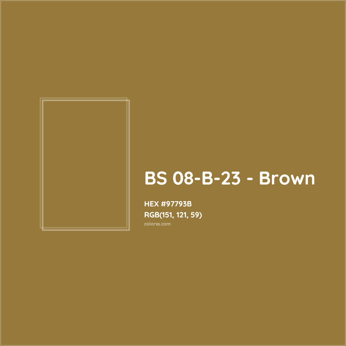 HEX #97793B BS 08-B-23 - Brown CMS British Standard 4800 - Color Code