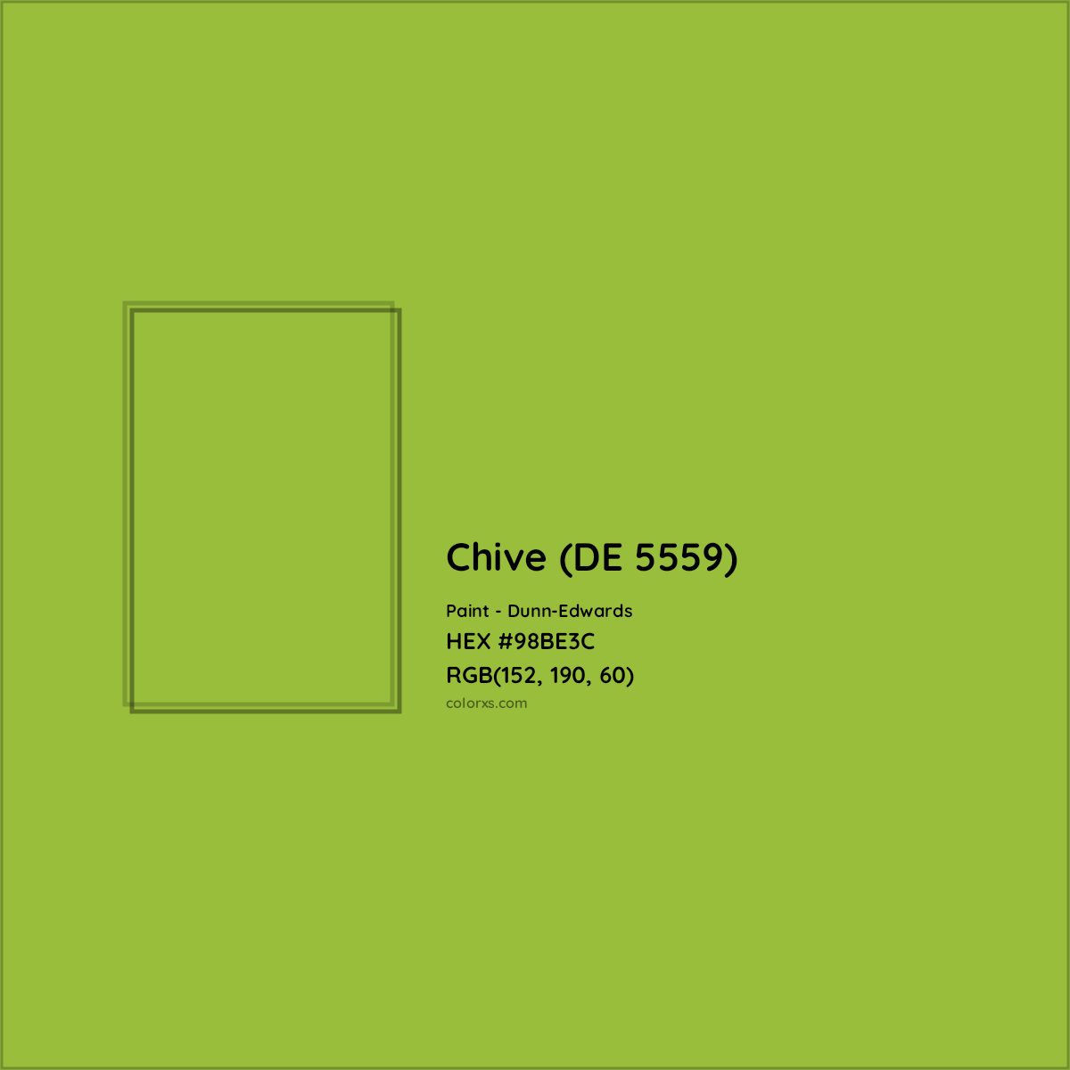 HEX #98BE3C Chive (DE 5559) Paint Dunn-Edwards - Color Code