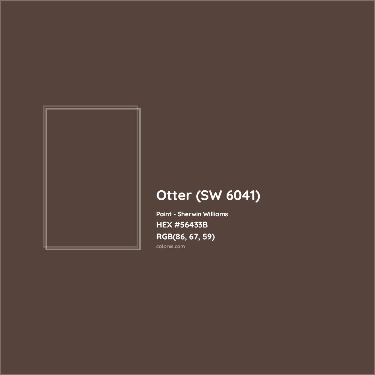 HEX #56433B Otter (SW 6041) Paint Sherwin Williams - Color Code