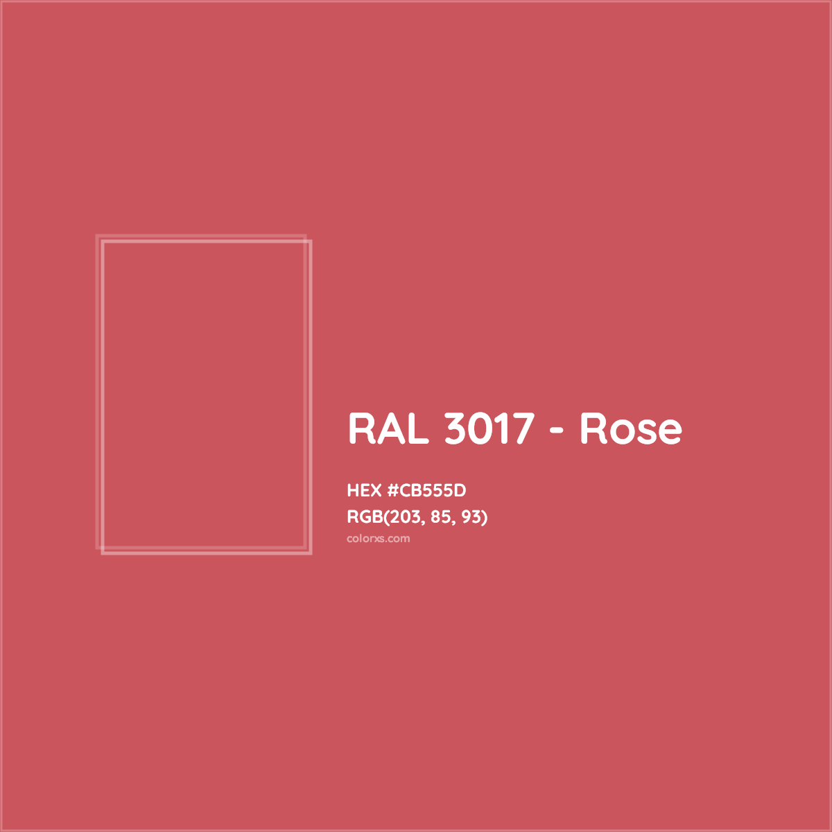 HEX #CB555D RAL 3017 - Rose CMS RAL Classic - Color Code