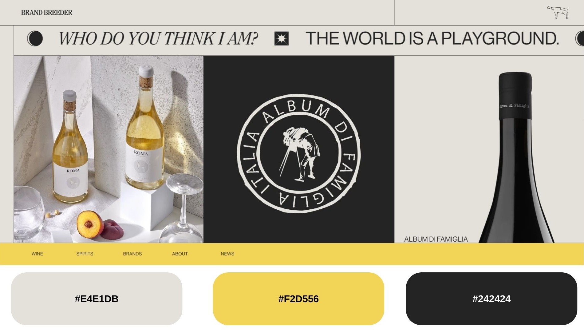 Brand Breeder Wine & Spirits Feeling Website Color Palette