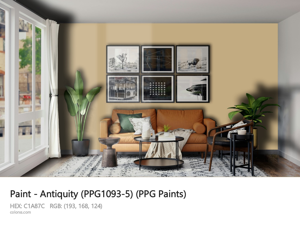 PPG Paints Antiquity (PPG1093-5) Paint modern minimalist living room interior