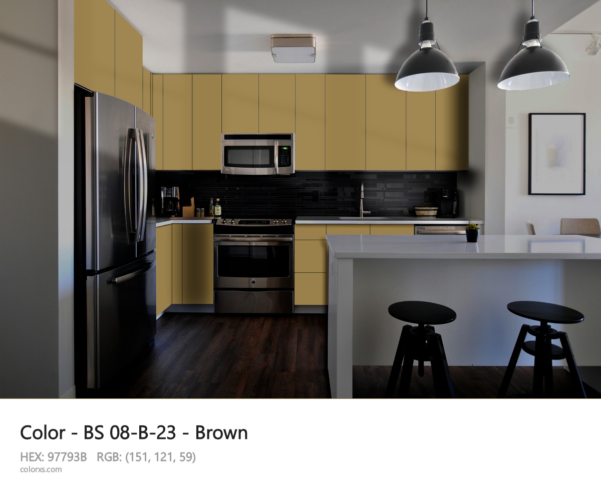 BS 08-B-23 - Brown CMS modular kitchen design