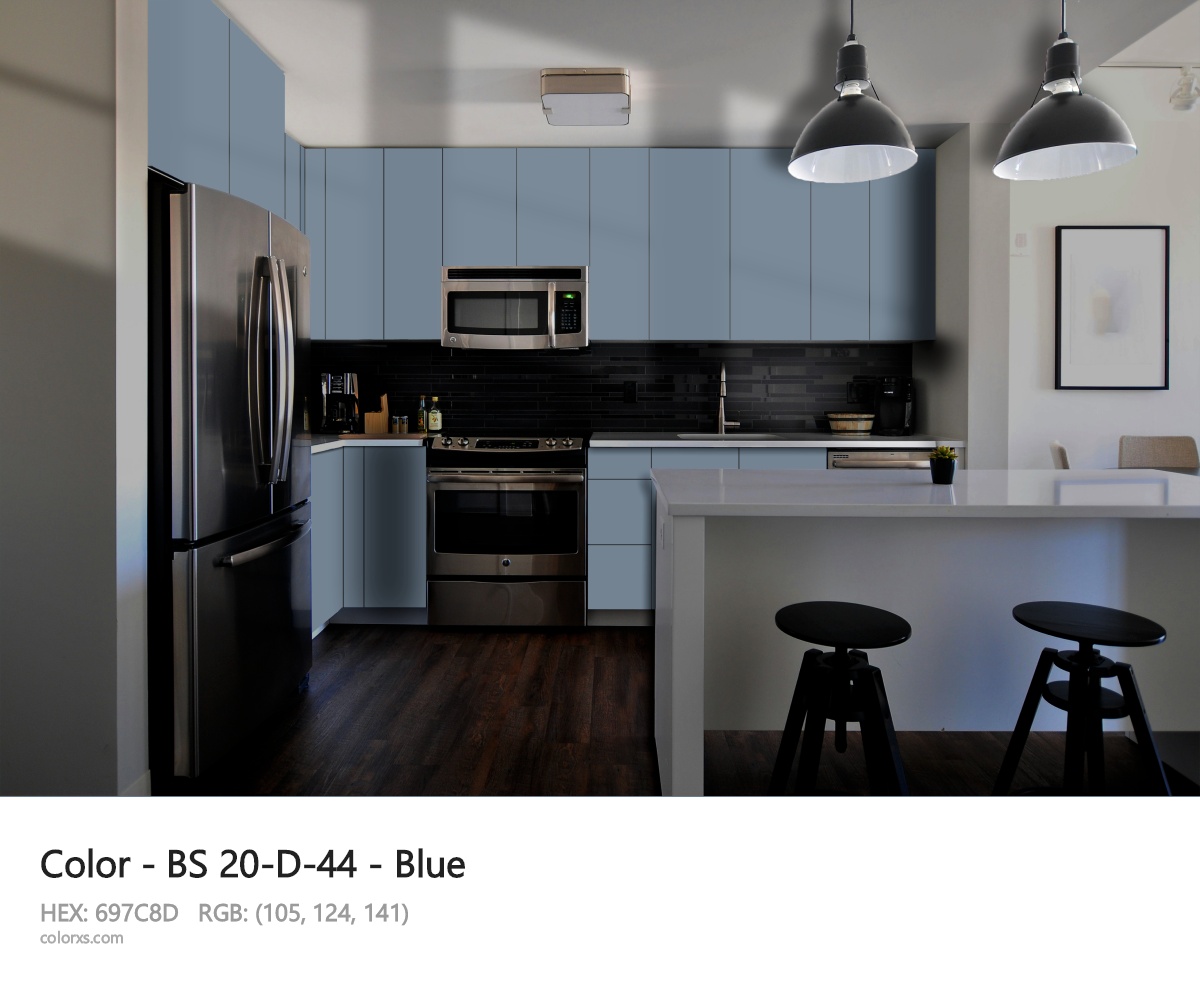 BS 20-D-44 - Blue CMS modular kitchen design