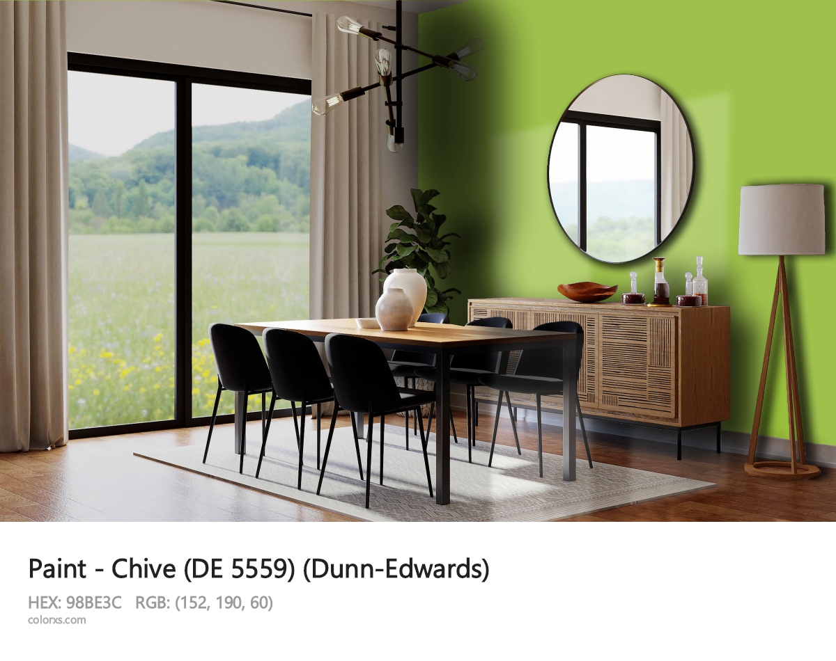 Dunn-Edwards Chive (DE 5559) Paint dining room design