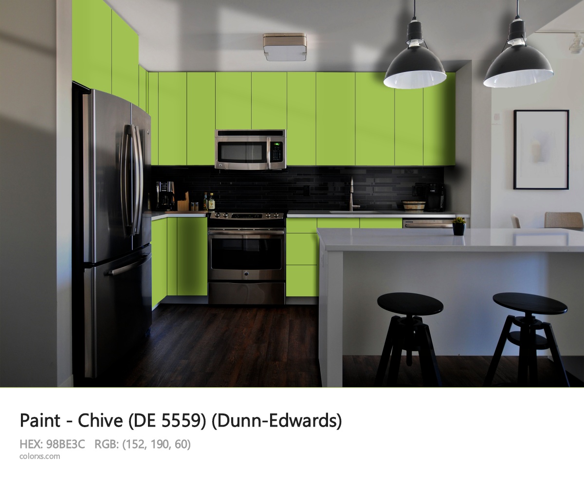 Dunn-Edwards Chive (DE 5559) Paint modular kitchen design