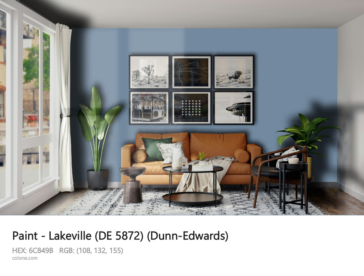 Dunn-Edwards Lakeville (DE 5872) Paint modern minimalist living room interior