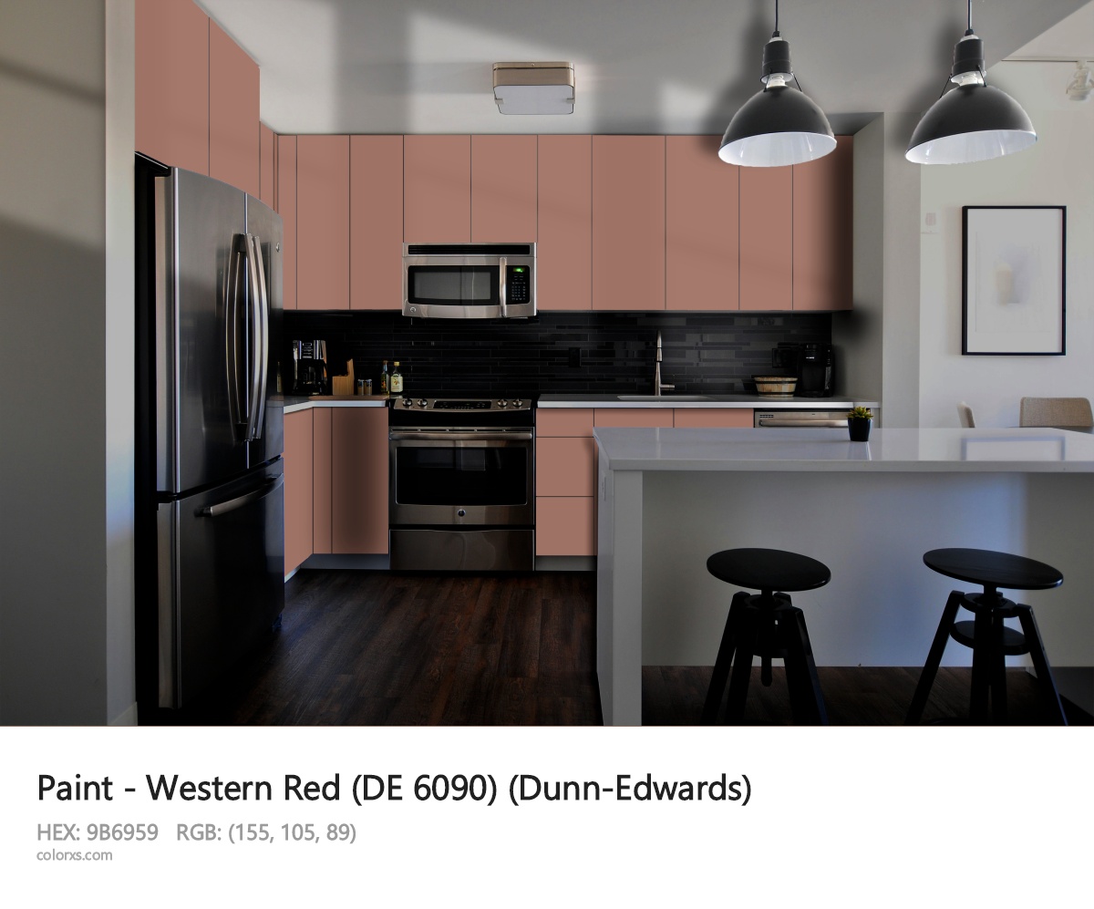 Dunn-Edwards Western Red (DE 6090) Paint modular kitchen design