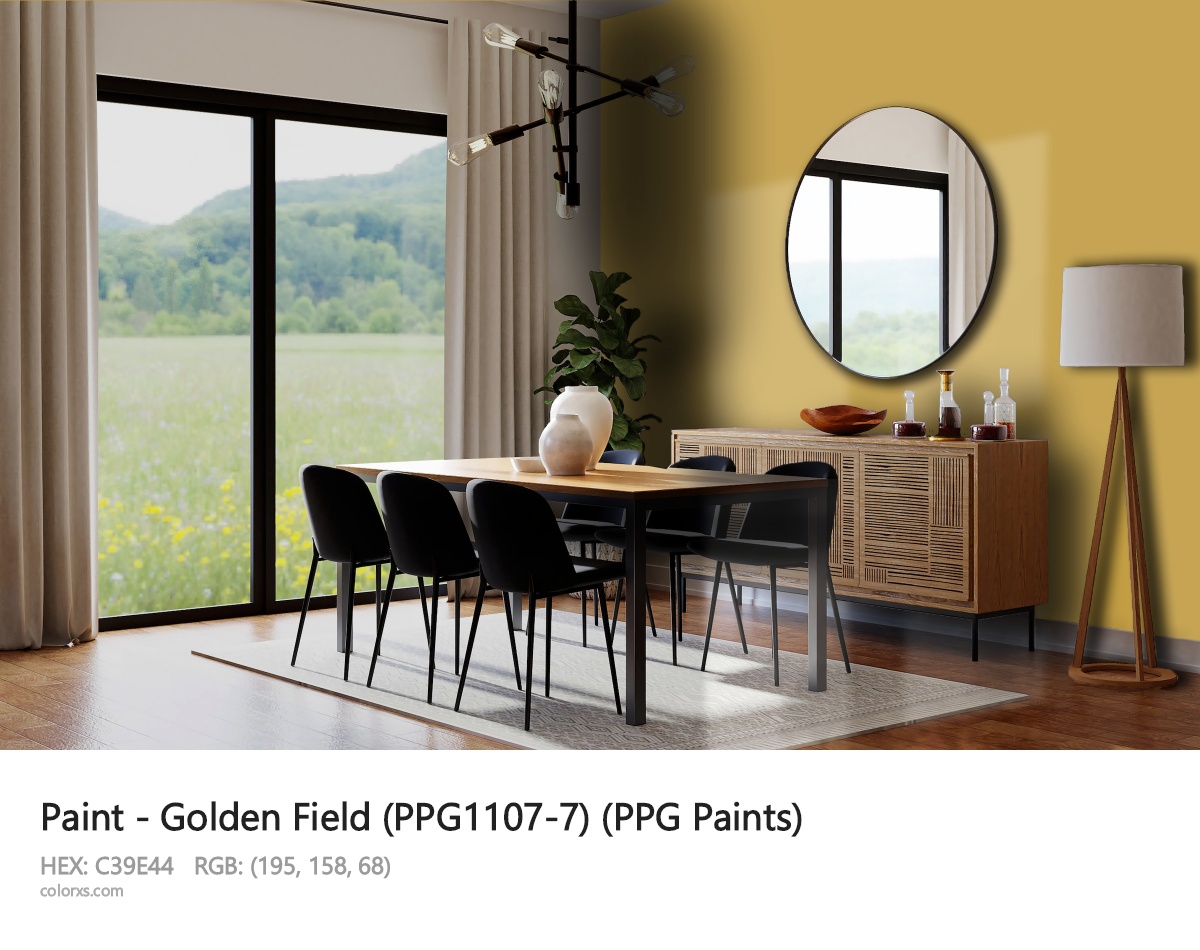 PPG Paints Golden Field (PPG1107-7) Paint dining room design