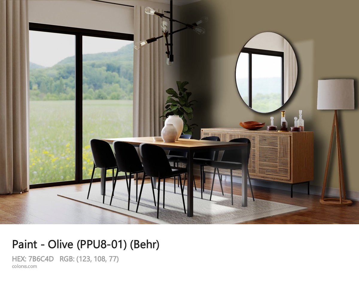 Behr Olive (PPU8-01) Paint dining room design