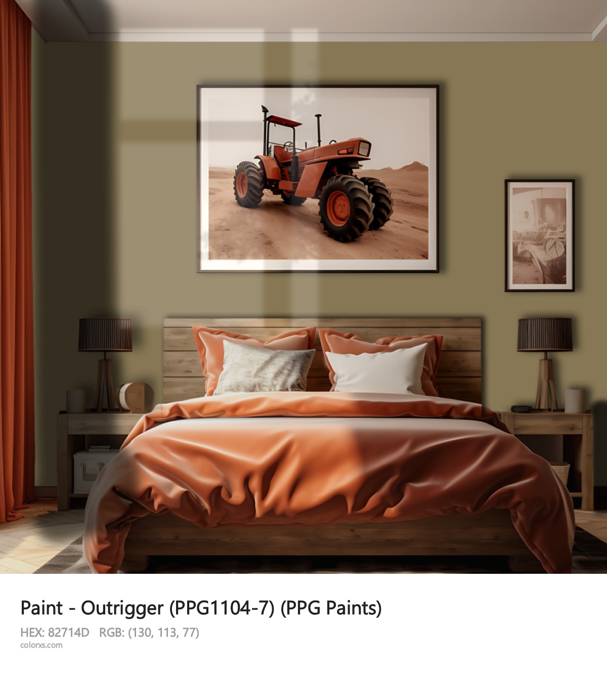 PPG Paints Outrigger (PPG1104-7) Paint vintage style bedroom interior