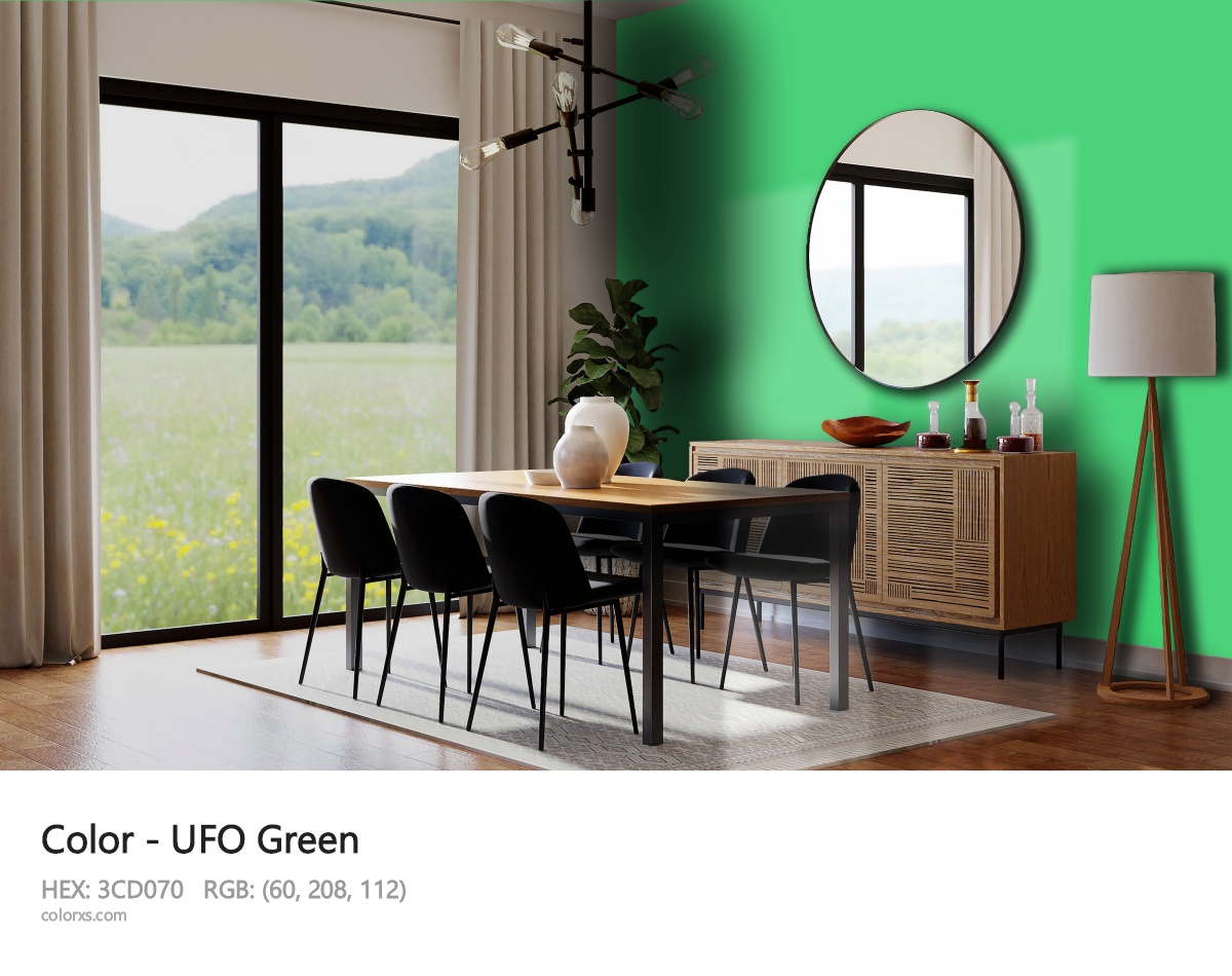 UFO Green Color dining room design