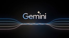 Logo von Google Gemini mit dynamischen Linien auf dunklem Hintergrund.