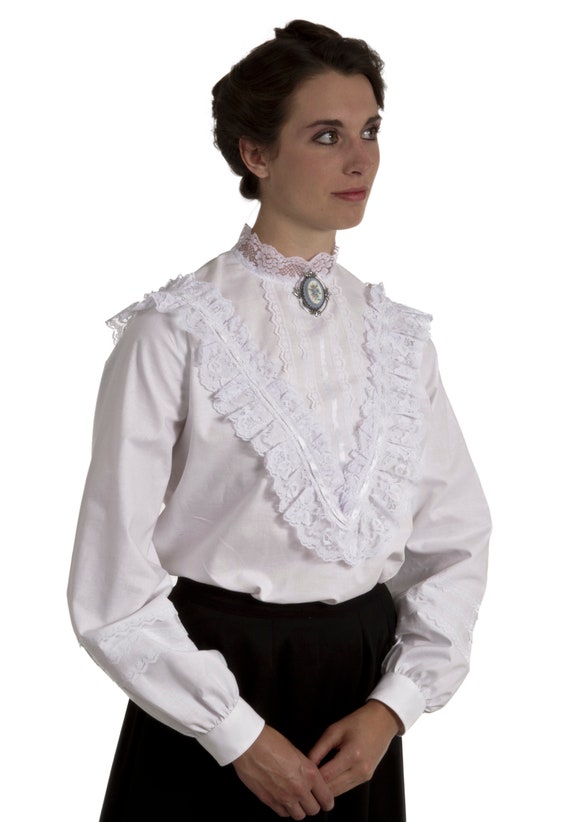 Victorian Blouses, Tops, Shirts, Vests, Sweaters Adele Victorian Edwardian Blouse $74.96 AT vintagedancer.com