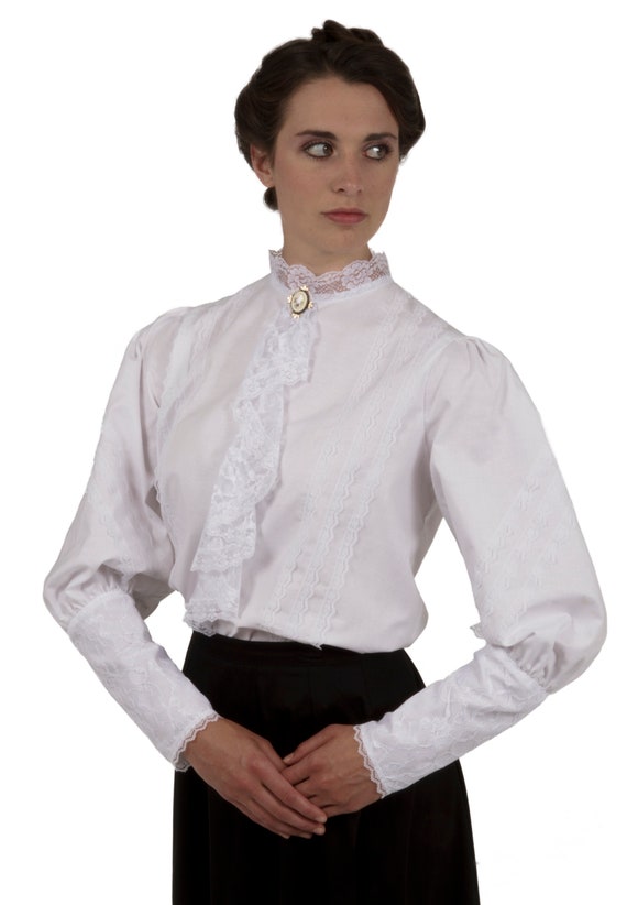 Victorian Blouses, Tops, Shirts, Vests, Sweaters Clara Victorian Edwardian Blouse $60.00 AT vintagedancer.com