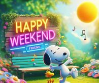 Happy Snoopy Happy Weekend Friday Quote