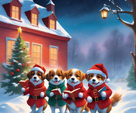 Dogs Singing Christmas Carols