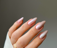 Satin Pink Oval Nails