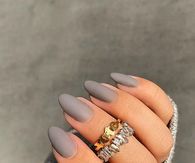 Matte Grey Nails