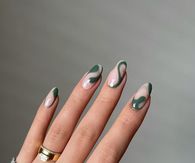 Green Swirl Nails