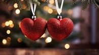 Red Heart Glitter Ornaments