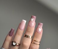 Pink Glimmer Nails