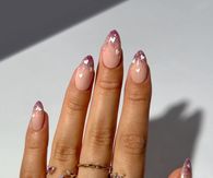 Glitter White Heart Nail Tips