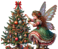 Fairy Decorating Christmas Tree