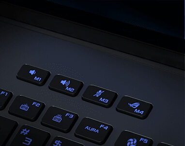 Four gaming hotkeys product closeup