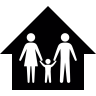 Family, of, three, in, a, home Icon