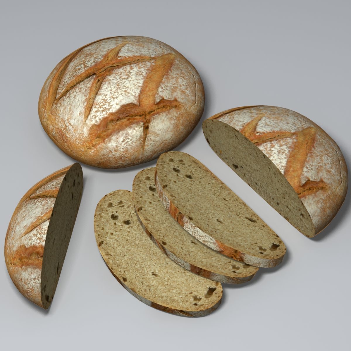 Rundes Brot 3d model