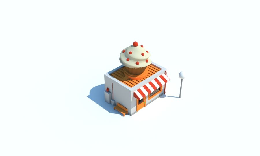 Cupcake-Laden 3d model